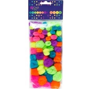 Dalprint Acrylic neon pompons 78pcs mix
