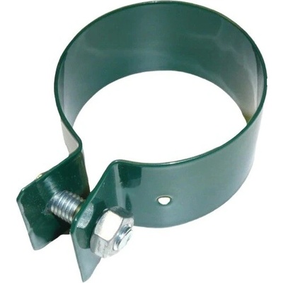 Pilecký Objímka na sloupek kulatá poplastovaná zelená - průměr 38 mm, šroub + matice