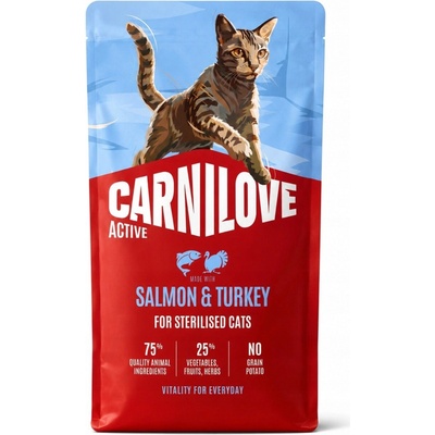 CARNILOVE ACTIVE Cat Dry Made with Salmon & Turkey for Sterilised Adult All 6 kg