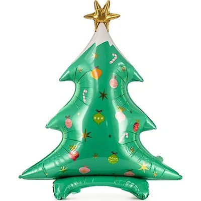 PartyDeco Balónek stojací fóliový Vánoční stromek Party Deco