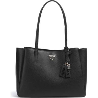 Guess shopper kabelka umělá kůže saffiano černá