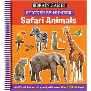 Brain Games - Sticker by Number: Safari Animals (Ages 3 to 6): A Kid's Sticker Activity Book with More Than 150 Stickers! [With Sticker(s)] | Little Grasshopper Books (ISBN: 9781645584476)