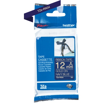 Brother textile tape gold-navy 12mm-4m (TZERN34)