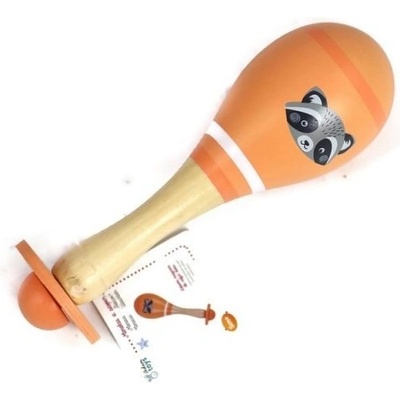 Adam Toys Dřevěné chrastítko rumba koule mýval oranžová