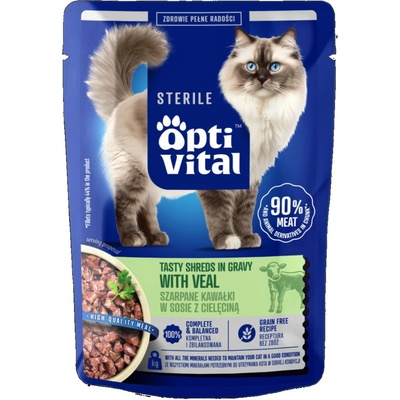 Optivital Sterile Tasty shreds in gravy with veal 85 g