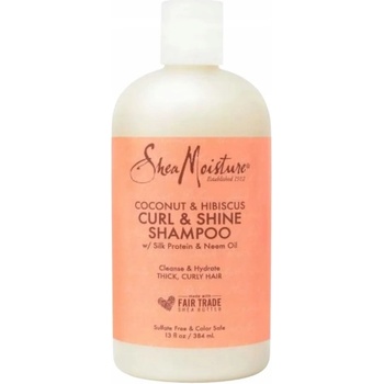 Shea Moisture Coconut & Hibiscus Curl & Shine Shampoopro podporu vln a lesku 384 ml