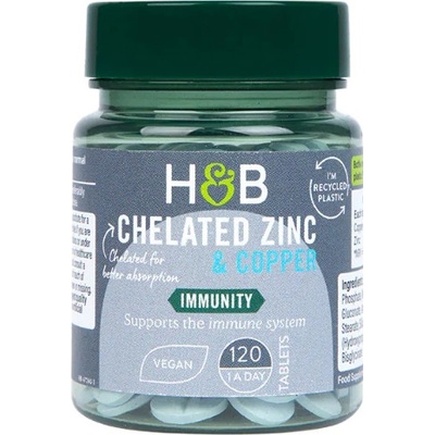 Holland & Barrett Chelátový zinek s mědí 120 tablet