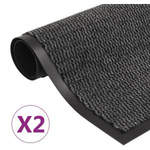 vidaXL Правоъгълни изтривалки 2 бр усукани влакна 40x60 см антрацит (3051601)