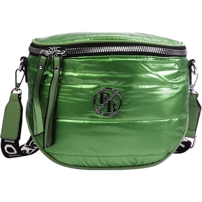Fashion bag Moderní dámská crossbody kabelka metalická zelená