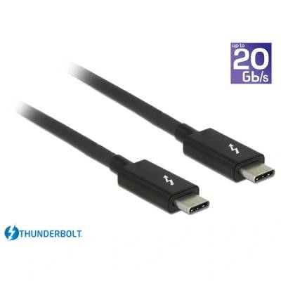 Delock kábel Thunderbolt 3 USB-C male / male összekötő passzív 5A 1m fekete (84845) (84845)