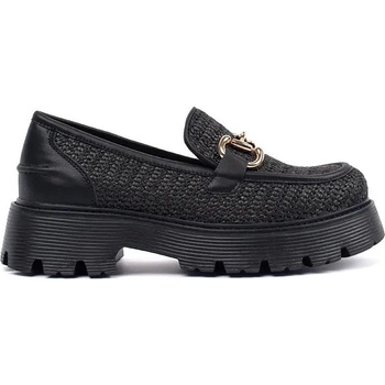Goodin Krásné dámské černé mokasíny na platformě