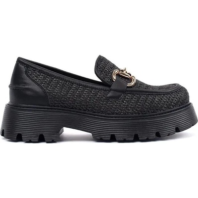 Goodin Krásné dámské černé mokasíny na platformě