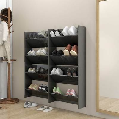 VidaXL 4 ks šedý lesklý 60x18x60 cm 806740