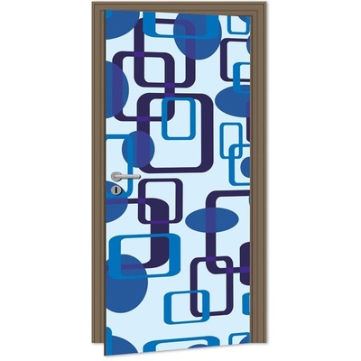 Dimex D-043 samolepící fototapeta na dveře BLUE SQUARES rozměry 95 x 210 cm