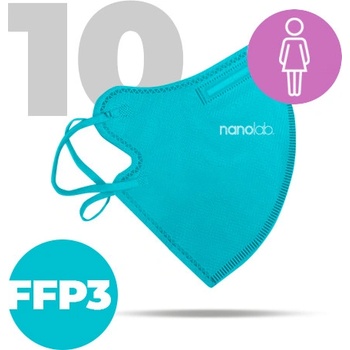 Nanolab nano bezpečný respirátor FFP3 dámsky modrý uni 10 ks