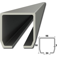 C profil 98x98x5mm, pozinkovaný Délka: 1m