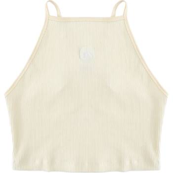 England Netball Къса блуза England Netball Ribbed Netball Fitted Crop Top - Stone