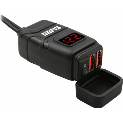 SEFIS UN10 1x USB-A a 1x USB-C nabíječka / zásuvka s voltmetrem moto baterie – Hledejceny.cz