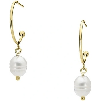 Manoki náušnice s perlou Lyra Gold chirurgická ocel KA215G zlatá Bílá