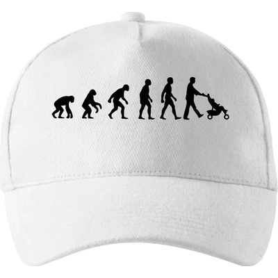 Evolúcia otecko so zahnutým šiltom a látkovou sponou Biela