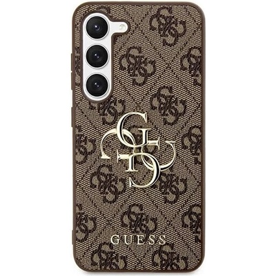 CG Mobile Samsung S24 Ultra GUESS 4G BIG METAL LOGO пластмасов протектор за телефон с устойчивост на удар, заден капак с кожен ефект, BARNA GUHCS24L4GMGBR (GUHCS24L4GMGBR)