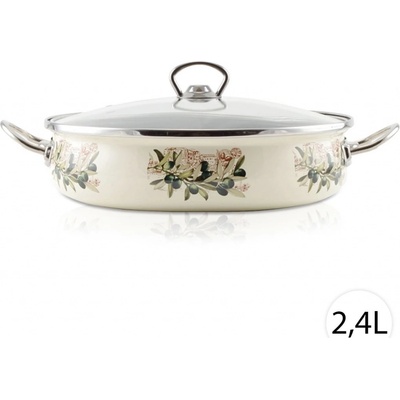Perfect Home 14835 Smaltovaný kastrol s poklicí PROVENSAL 2,4L, 28 cm, ecru