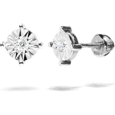 Blink-Blink náušnice z bieleho zlata s diamantom 3058BDG