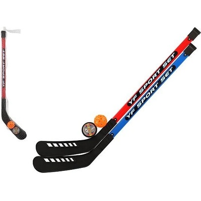 Hokejka pozemní plastová 2ks 72cm + florbalový míček a puk