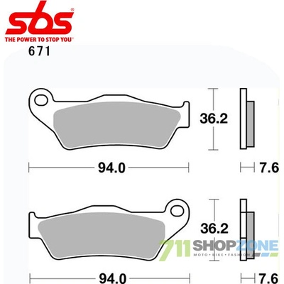 SBS Brzdové platničky 671RSI Husqvarna KTM TM