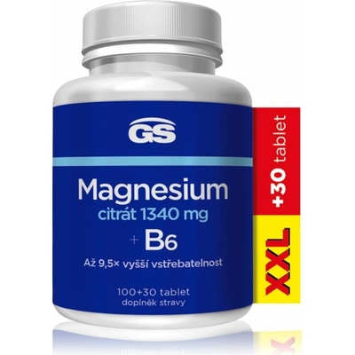 GS Magnesium citrát 1340 mg+B6 100+30 tablet