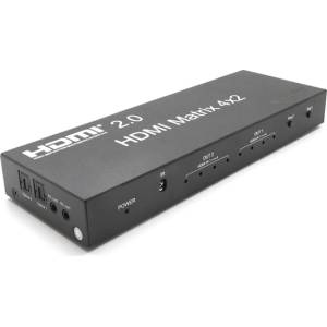 PROCONNECT Матричен превключвател 4x2, HDMI 2.0, 4K, 2xHDMI out, 4xHDMI in, IR PC-MX4X2-2AV2.0 (PC-MX4X2-2AV2.0)