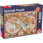 Schmidt Spiele Пъзел Schmidt от 3000 части - Древна карта на света (58328)