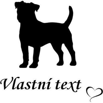 Nažehlovací nápis s motivem plemene - Jack russell terier Vzor: 10, Potisk: bílá, Motiv: tlapka