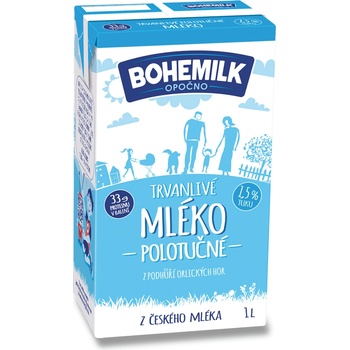 Bohemilk trvanlivé mléko polotučné 1,5% 1 l