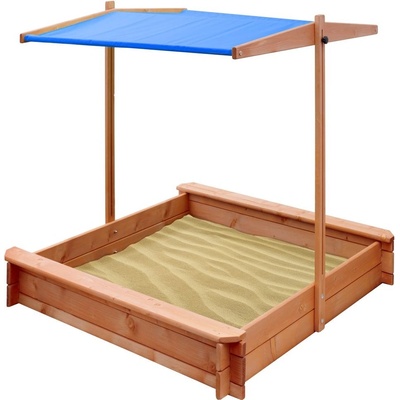New baby dřevěné pískoviště se stříškou 120x120 cm modré – Zboží Dáma