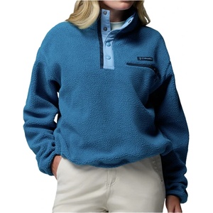 Columbia Дамски поларен пуловер Columbia Women's Helvetia II Cropped Half Snap Fleece Fleece jumper - Phoenix Blue / Rainy Day (105-6165-1314)