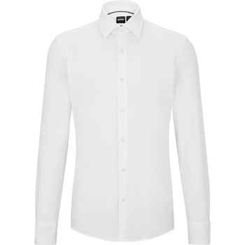 HUGO BOSS Риза с дълъг ръкав Boss Men's P Hank Kent Long Sleeve Oxford Shirt - White