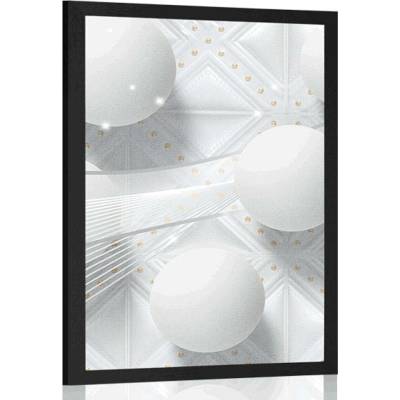 Plakát bílý luxus - 20x30 silver