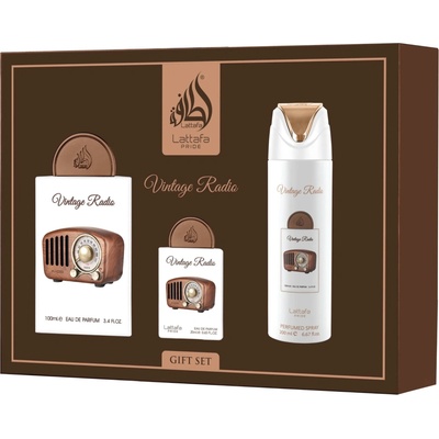Lattafa PrideVintage Radio EDP 100 ml + Pride Vintage Radio EDP 20 ml + deodorant s parfumáciou 200 ml