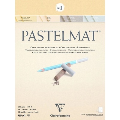 Clairefontaine blok pro suchý pastel Pastelmat N°1 šedé a béžové odstíny 360g/m2 12ks 24x30cm – Sleviste.cz