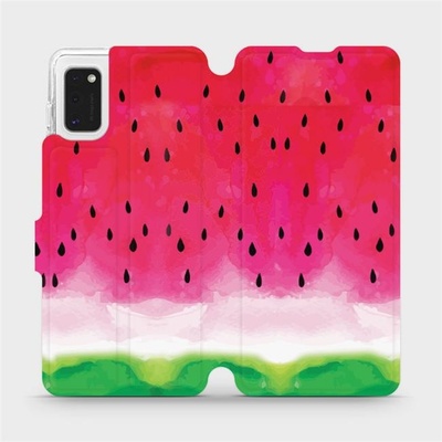 Pouzdro Mobiwear parádní flip Samsung Galaxy A41 - V086S Melounek