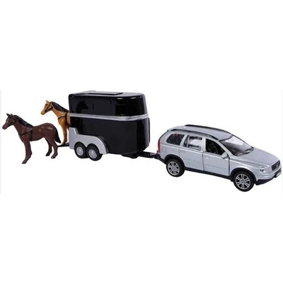 KIDS GLOBE Auto VOLVO XC90 s přívěsem pro koně TRAFFIC 521631