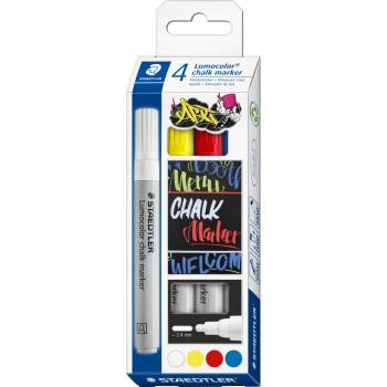 STAEDTLER Комплект тебеширен маркер Staedtler Lumocolor 344, 4 цв (31093-А)