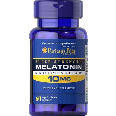 Puritan's Pride Melatonín 10 mg Vitamín na podporu spánku 60 kapsúl