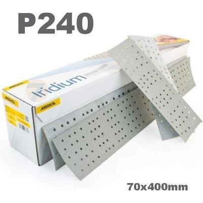 Mirka Iridium brúsny papier 70x400mm 140 dier suchý zips P240