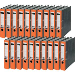 Leitz quality folders, pack of 20, the original, DIN A4 narrow file folder, 5 cm wide, cloud marble paper, recycled folder, Blue Angel, with 180° mechanics, highest stability, orange, 10505045 - 10505045-20