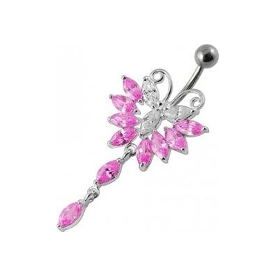 Šperky4U piercing do pupíku motýlek BP01274-P