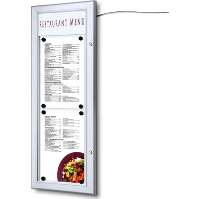 A-Z Reklama CZ Menu Board venkovní prosvětlená TLED vitrína SCZ 2 x A4