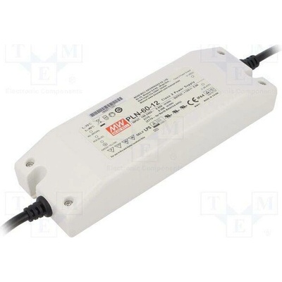 MEAN WELL PLN-60-12 Napájecí zdroj: spínaný; LED; 60W; 12VDC; 5A; 90÷264VAC; 127÷417VDC