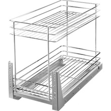 Interex design Výsuvný dvojkôš s doťahom / Lesklý chróm - Univerzálne osadenie / 600 mm